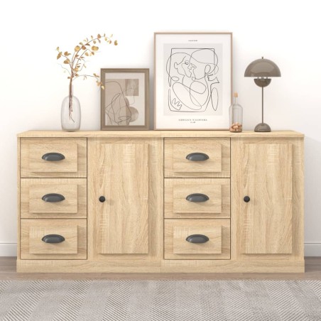Credenze 2 pz Rovere Sonoma in Legno Multistrato
