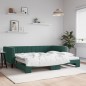 vidaXL Divano Letto con Letto Estraibile Verde Scuro 90x200cm Velluto vidaXL Divano Letto con Letto Estraibile Verde Scuro 90x200cm Velluto