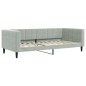 vidaXL Divano Letto Estraibile Materassi Grigio Chiaro 90x200 Velluto vidaXL Divano Letto Estraibile Materassi Grigio Chiaro 90x200 Velluto
