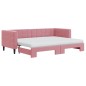 vidaXL Divano Letto Estraibile con Materassi Rosa 80x200 cm Velluto vidaXL Divano Letto Estraibile con Materassi Rosa 80x200 cm Velluto