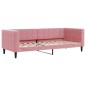 vidaXL Divano Letto Estraibile con Materassi Rosa 80x200 cm Velluto vidaXL Divano Letto Estraibile con Materassi Rosa 80x200 cm Velluto