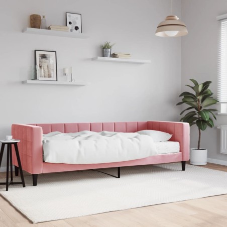 vidaXL Divano Letto con Materasso Rosa 80x200 cm in Velluto