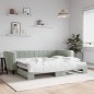 vidaXL Divano Letto con Letto Estraibile Grigio Chiaro 90x200 Velluto vidaXL Divano Letto con Letto Estraibile Grigio Chiaro 90x200 Velluto