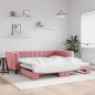 vidaXL Divano Letto con Letto Estraibile Rosa 100x200 cm in Velluto vidaXL Divano Letto con Letto Estraibile Rosa 100x200 cm in Velluto
