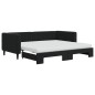 vidaXL Divano Letto Estraibile con Materassi Nero 90x190 cm Velluto vidaXL Divano Letto Estraibile con Materassi Nero 90x190 cm Velluto