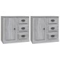 Credenze 2 pz Grigio Sonoma in Legno Multistrato Credenze 2 pz Grigio Sonoma in Legno Multistrato