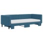 vidaXL Divano Letto Estraibile con Materassi Blu 90x200 cm Velluto vidaXL Divano Letto Estraibile con Materassi Blu 90x200 cm Velluto