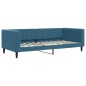 vidaXL Divano Letto Estraibile con Materassi Blu 90x200 cm Velluto vidaXL Divano Letto Estraibile con Materassi Blu 90x200 cm Velluto