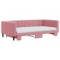 vidaXL Divano Letto Estraibile con Materassi Rosa 100x200 cm Velluto vidaXL Divano Letto Estraibile con Materassi Rosa 100x200 cm Velluto