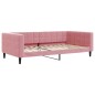 vidaXL Divano Letto Estraibile con Materassi Rosa 100x200 cm Velluto vidaXL Divano Letto Estraibile con Materassi Rosa 100x200 cm Velluto