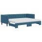 vidaXL Divano Letto Estraibile con Materassi Blu 80x200 cm Velluto