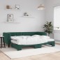 vidaXL Divano Letto Estraibile Materassi Verde Scuro 80x200 Velluto vidaXL Divano Letto Estraibile Materassi Verde Scuro 80x200 Velluto
