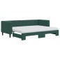 vidaXL Divano Letto Estraibile Materassi Verde Scuro 80x200 Velluto vidaXL Divano Letto Estraibile Materassi Verde Scuro 80x200 Velluto