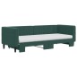 vidaXL Divano Letto Estraibile Materassi Verde Scuro 80x200 Velluto vidaXL Divano Letto Estraibile Materassi Verde Scuro 80x200 Velluto