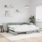 vidaXL Divano Letto Estraibile Materassi Grigio Chiaro 100x200 Velluto vidaXL Divano Letto Estraibile Materassi Grigio Chiaro 100x200 Velluto