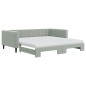 vidaXL Divano Letto Estraibile Materassi Grigio Chiaro 100x200 Velluto vidaXL Divano Letto Estraibile Materassi Grigio Chiaro 100x200 Velluto