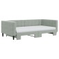 vidaXL Divano Letto Estraibile Materassi Grigio Chiaro 100x200 Velluto vidaXL Divano Letto Estraibile Materassi Grigio Chiaro 100x200 Velluto