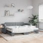 vidaXL Divano Letto con Letto Estraibile Grigio Chiaro 90x190 Tessuto vidaXL Divano Letto con Letto Estraibile Grigio Chiaro 90x190 Tessuto