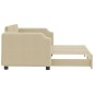 vidaXL Divano Letto con Letto Estraibile Crema 80x200 cm Tessuto