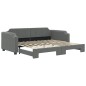 vidaXL Divano Letto con Letto Estraibile Grigio Scuro 90x190cm Tessuto vidaXL Divano Letto con Letto Estraibile Grigio Scuro 90x190cm Tessuto