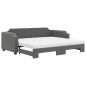vidaXL Divano Letto Estraibile Materassi Grigio Scuro 100x200 Tessuto vidaXL Divano Letto Estraibile Materassi Grigio Scuro 100x200 Tessuto