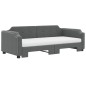 vidaXL Divano Letto Estraibile Materassi Grigio Scuro 100x200 Tessuto vidaXL Divano Letto Estraibile Materassi Grigio Scuro 100x200 Tessuto