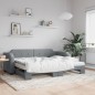 vidaXL Divano Letto Estraibile Materassi Grigio Chiaro 90x200 Tessuto vidaXL Divano Letto Estraibile Materassi Grigio Chiaro 90x200 Tessuto
