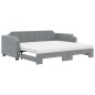 vidaXL Divano Letto Estraibile Materassi Grigio Chiaro 90x200 Tessuto vidaXL Divano Letto Estraibile Materassi Grigio Chiaro 90x200 Tessuto