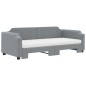 vidaXL Divano Letto Estraibile Materassi Grigio Chiaro 90x200 Tessuto vidaXL Divano Letto Estraibile Materassi Grigio Chiaro 90x200 Tessuto
