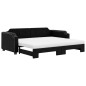 vidaXL Divano Letto Estraibile con Materassi Nero 90x200 cm in Tessuto vidaXL Divano Letto Estraibile con Materassi Nero 90x200 cm in Tessuto