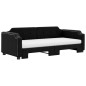 vidaXL Divano Letto Estraibile con Materassi Nero 90x200 cm in Tessuto vidaXL Divano Letto Estraibile con Materassi Nero 90x200 cm in Tessuto