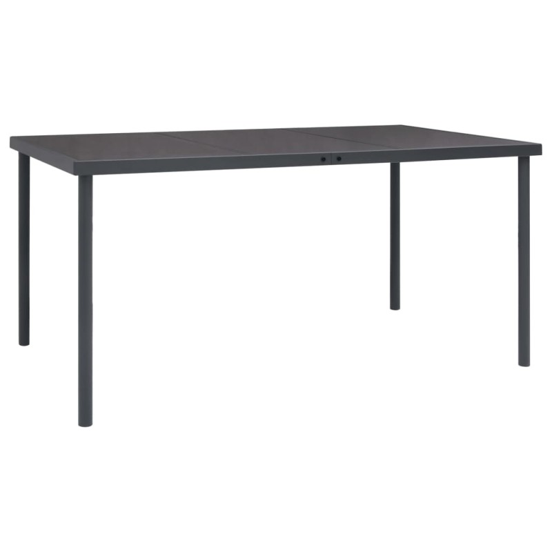 Tavolo da Pranzo per Esterni Antracite 150x90x74 cm in Acciaio Tavolo da Pranzo per Esterni Antracite 150x90x74 cm in Acciaio