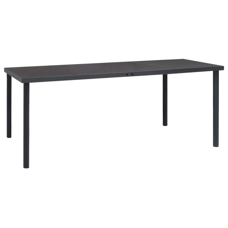 Tavolo da Pranzo per Esterni Antracite 190x90x74 cm in Acciaio Tavolo da Pranzo per Esterni Antracite 190x90x74 cm in Acciaio