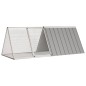 Gabbia per Conigli grigio 201,5x80,5x71 cm Acciaio Zincato