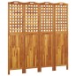 Divisorio a 4 Pannelli 162x2x180 cm Legno Massello di Acacia Divisorio a 4 Pannelli 162x2x180 cm Legno Massello di Acacia