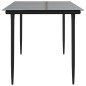 Tavolo Pranzo Giardino Nero 160x80x74 Acciaio e Vetro Temperato Tavolo Pranzo Giardino Nero 160x80x74 Acciaio e Vetro Temperato