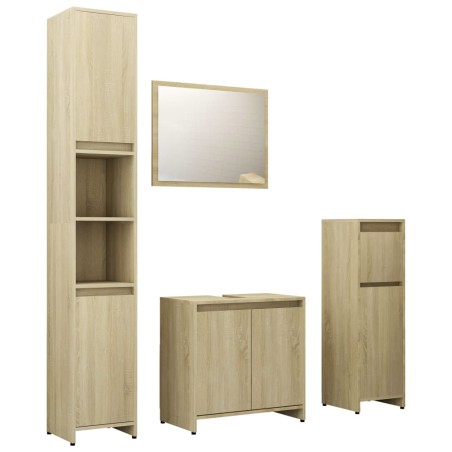 vidaXL Set Mobili da Bagno 4 pz Rovere Sonoma in Truciolato