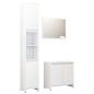 vidaXL Set Mobili da Bagno 3 pz Bianco Lucido in Truciolato vidaXL Set Mobili da Bagno 3 pz Bianco Lucido in Truciolato