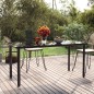 Tavolo Pranzo Giardino Nero 160x80x74 Acciaio e Vetro Temperato Tavolo Pranzo Giardino Nero 160x80x74 Acciaio e Vetro Temperato