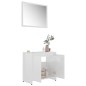 vidaXL Set Mobili da Bagno 3 pz Bianco Lucido in Truciolato vidaXL Set Mobili da Bagno 3 pz Bianco Lucido in Truciolato