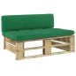 vidaXL Divano Centrale da Giardino Pallet Legno Pino Impregnato Verde vidaXL Divano Centrale da Giardino Pallet Legno Pino Impregnato Verde