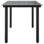Tavolo Pranzo Giardino Nero 160x80x74 Acciaio e Vetro Temperato Tavolo Pranzo Giardino Nero 160x80x74 Acciaio e Vetro Temperato
