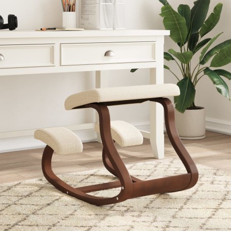 vidaXL Sedia Inginocchiatoio Crema 48x71x51 cm Compensato di Betulla