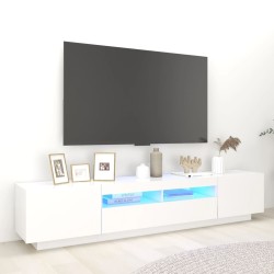 vidaXL Mobile Porta TV con Luci LED Bianco 200x35x40 cm