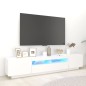 vidaXL Mobile Porta TV con Luci LED Bianco 200x35x40 cm vidaXL Mobile Porta TV con Luci LED Bianco 200x35x40 cm