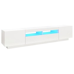 vidaXL Mobile Porta TV con Luci LED Bianco 200x35x40 cm