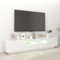 vidaXL Mobile Porta TV con Luci LED Bianco 200x35x40 cm vidaXL Mobile Porta TV con Luci LED Bianco 200x35x40 cm