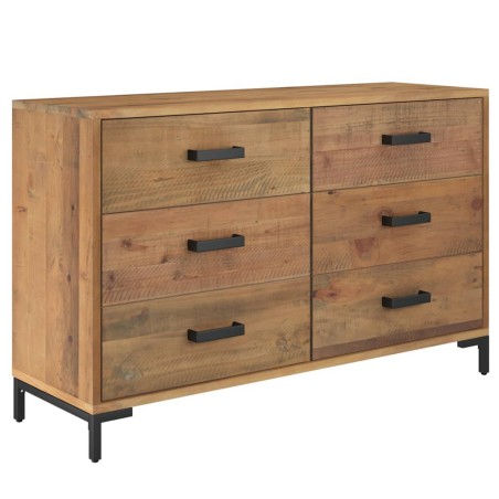 Credenza Marrone 110x35x70 cm Legno Massello di Pino Riciclato