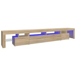 vidaXL Mobile Porta TV con Luci LED Rovere Sonoma 260x36,5x40 cm