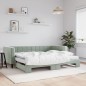vidaXL Divano Letto Estraibile Materassi Grigio Chiaro 90x190 Velluto